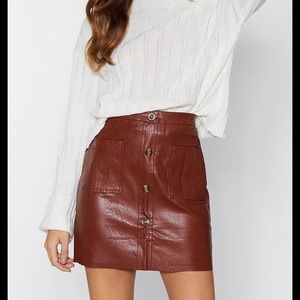 Mini By Mini Faux Leather Skirt